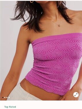 Free People Textured Strapless Tube Top — Magenta Pink
